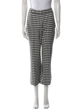 Derek Lam 10 Crosby Plaid Print Wide Leg Pants