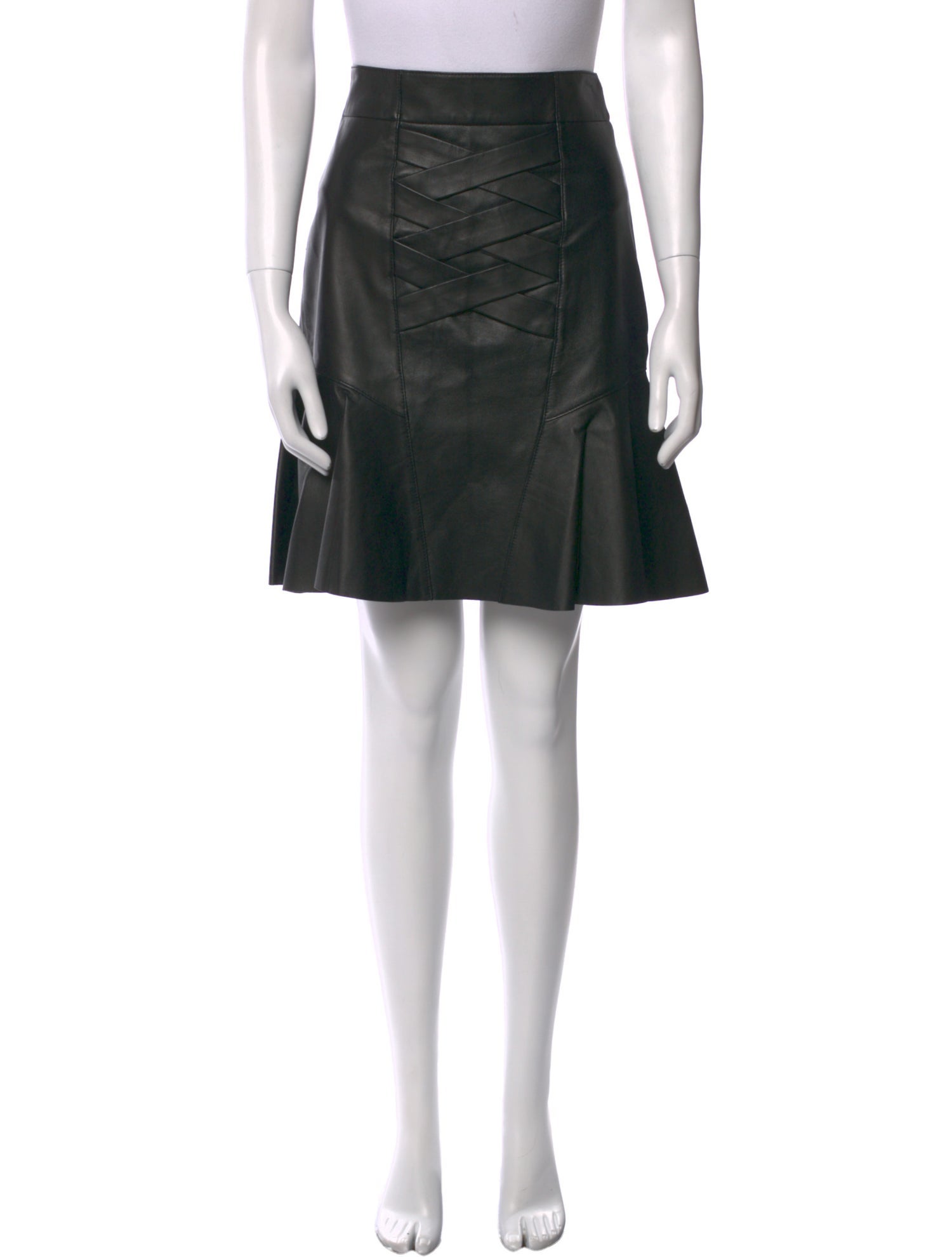 Derek Lam 10 Crosby Leather Knee-Length Skirt