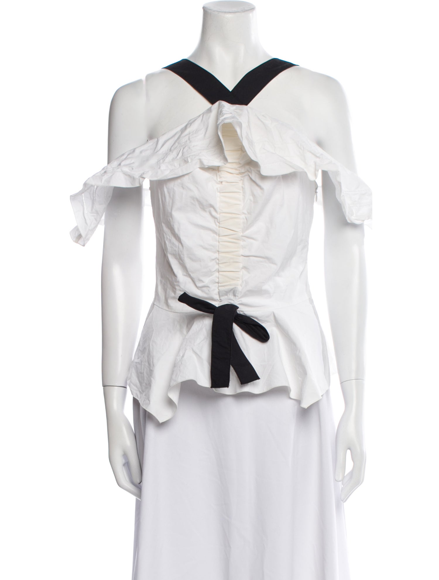 Derek Lam 10 Crosby Off-The-Shoulder Short Sleeve Blouse