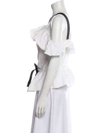 Derek Lam 10 Crosby Off-The-Shoulder Short Sleeve Blouse