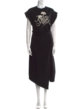 Derek Lam 10 Crosby Graphic Print Midi Length Dress