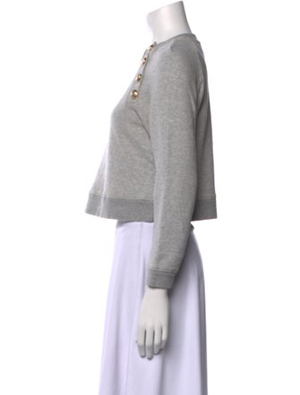 Derek Lam 10 Crosby Mock Neck Three-Quarter Sleeve Sweatshirt