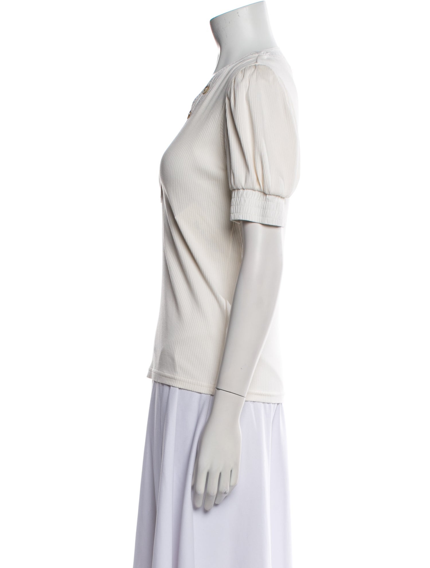 Derek Lam 10 Crosby V-Neck Short Sleeve Polo