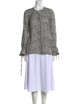 Derek Lam 10 Crosby Printed Crew Neck Tunic