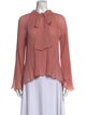 Derek Lam 10 Crosby Mock Neck Long Sleeve Blouse