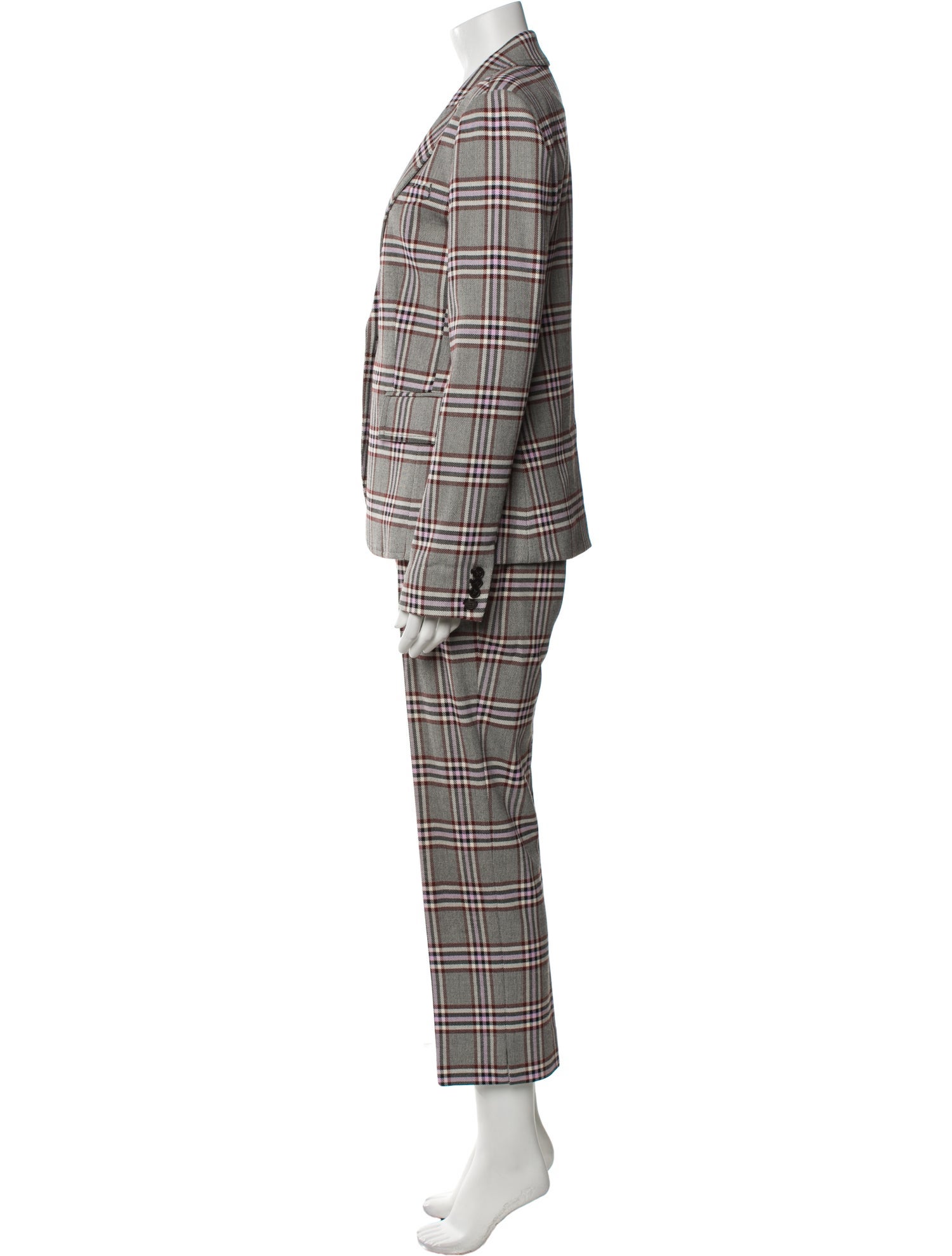 Derek Lam 10 Crosby Plaid Print Pantsuit