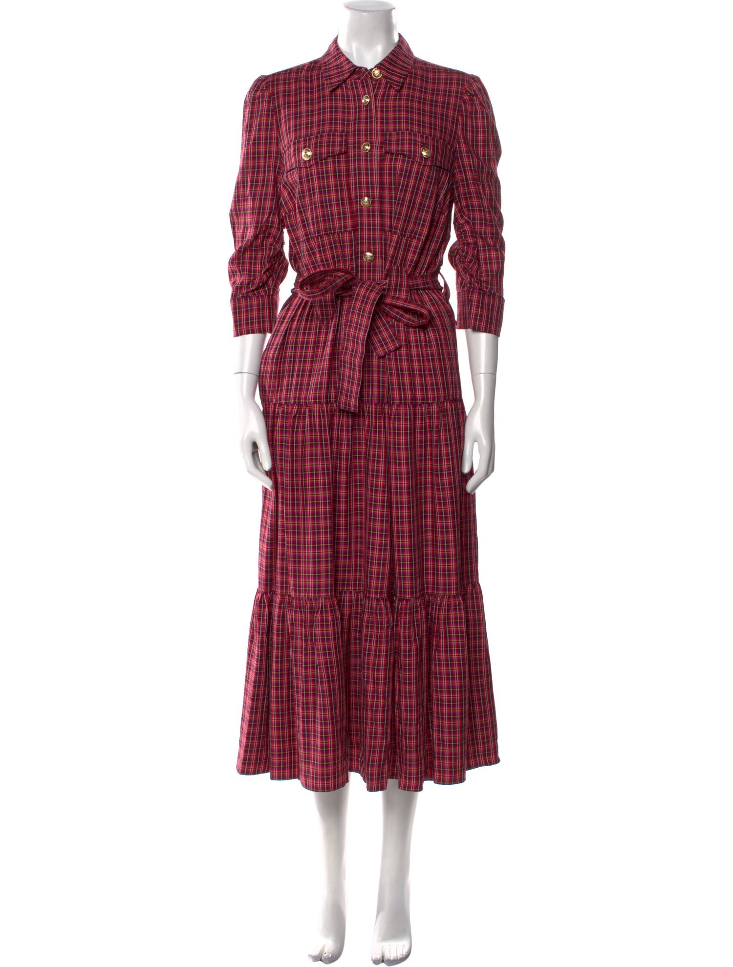 Derek Lam 10 Crosby Plaid Print Long Dress w/ Tags