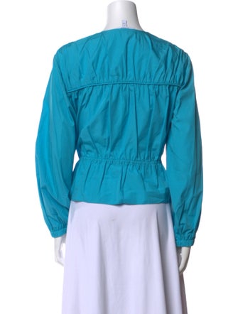 Derek Lam 10 Crosby V-Neck Long Sleeve Blouse