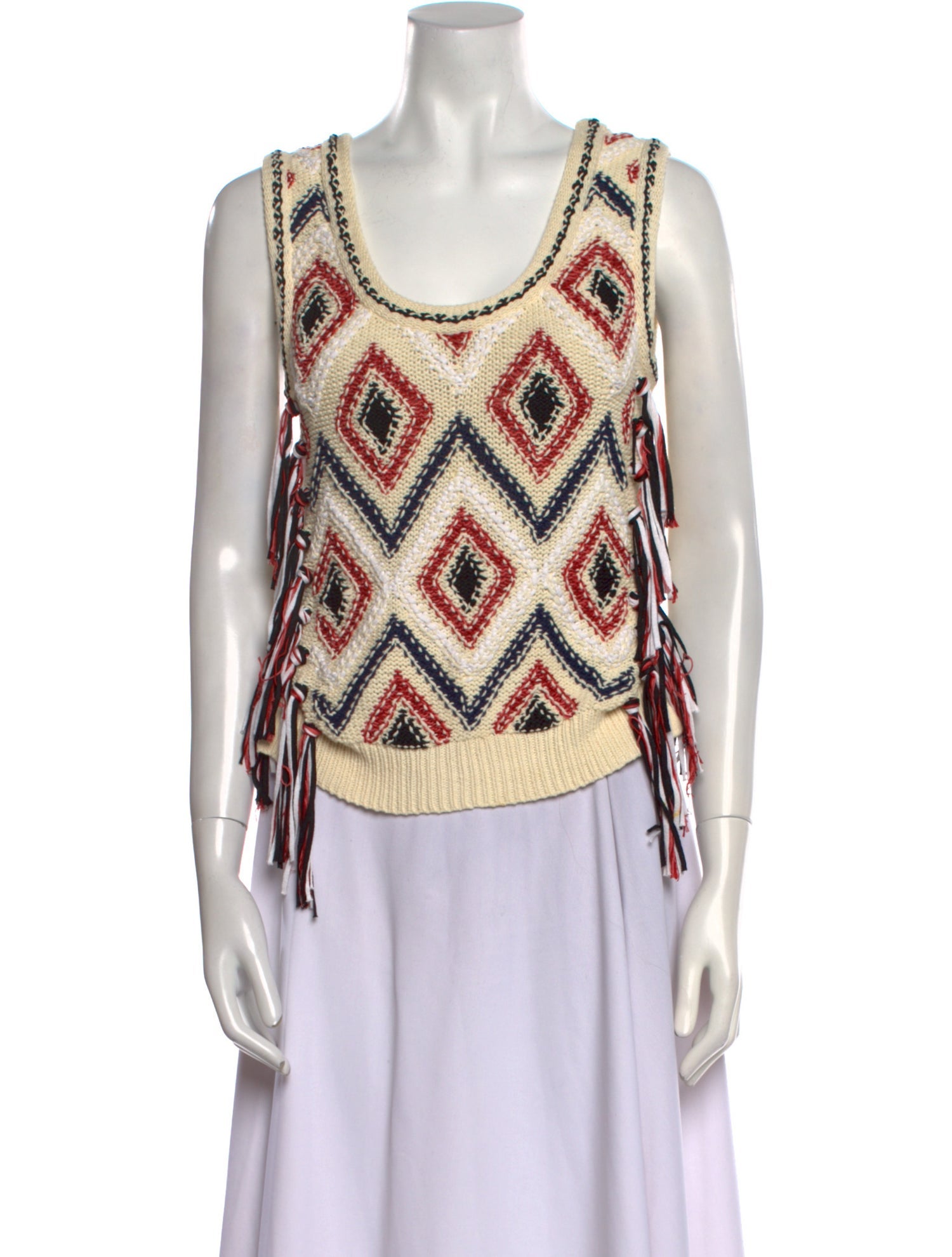 Derek Lam 10 Crosby Printed Scoop Neck Sweater