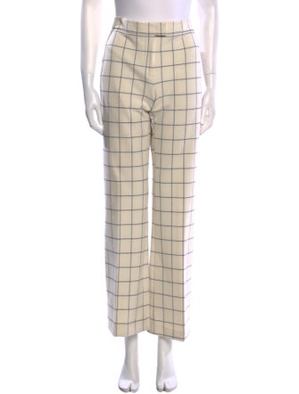 Derek Lam 10 Crosby Plaid Print Wide Leg Pants