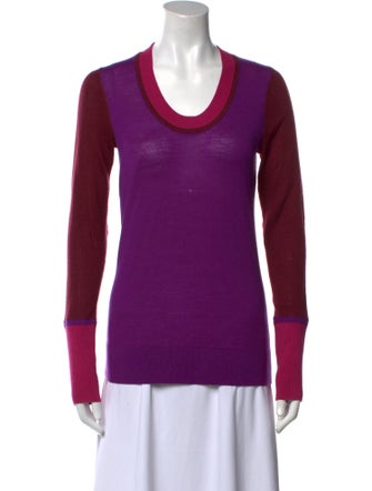 Derek Lam 10 Crosby Merino Wool Colorblock Pattern Sweater