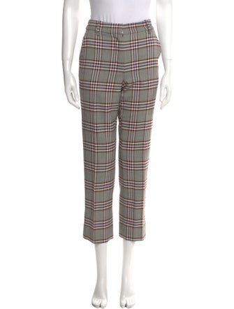 Derek Lam 10 Crosby Plaid Print Straight Leg Pants