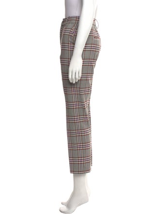 Derek Lam 10 Crosby Plaid Print Straight Leg Pants