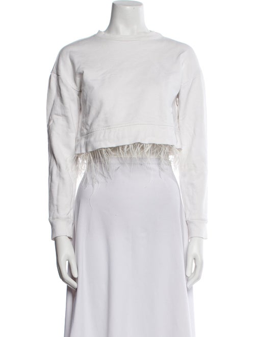 Derek Lam 10 Crosby Crew Neck Long Sleeve Crop Top