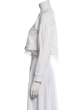 Derek Lam 10 Crosby Crew Neck Long Sleeve Crop Top