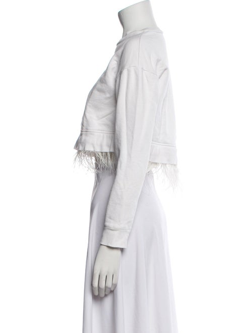 Derek Lam 10 Crosby Crew Neck Long Sleeve Crop Top