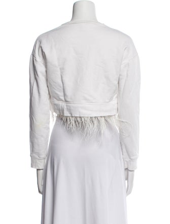 Derek Lam 10 Crosby Crew Neck Long Sleeve Crop Top