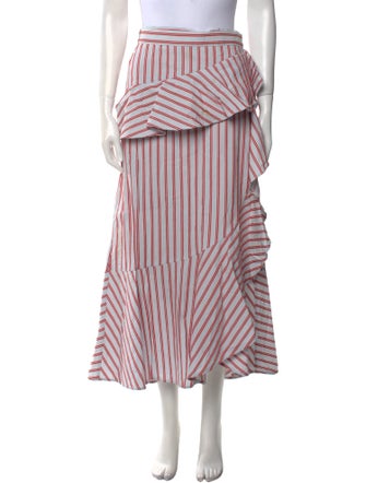 Derek Lam 10 Crosby Striped Midi Length Skirt