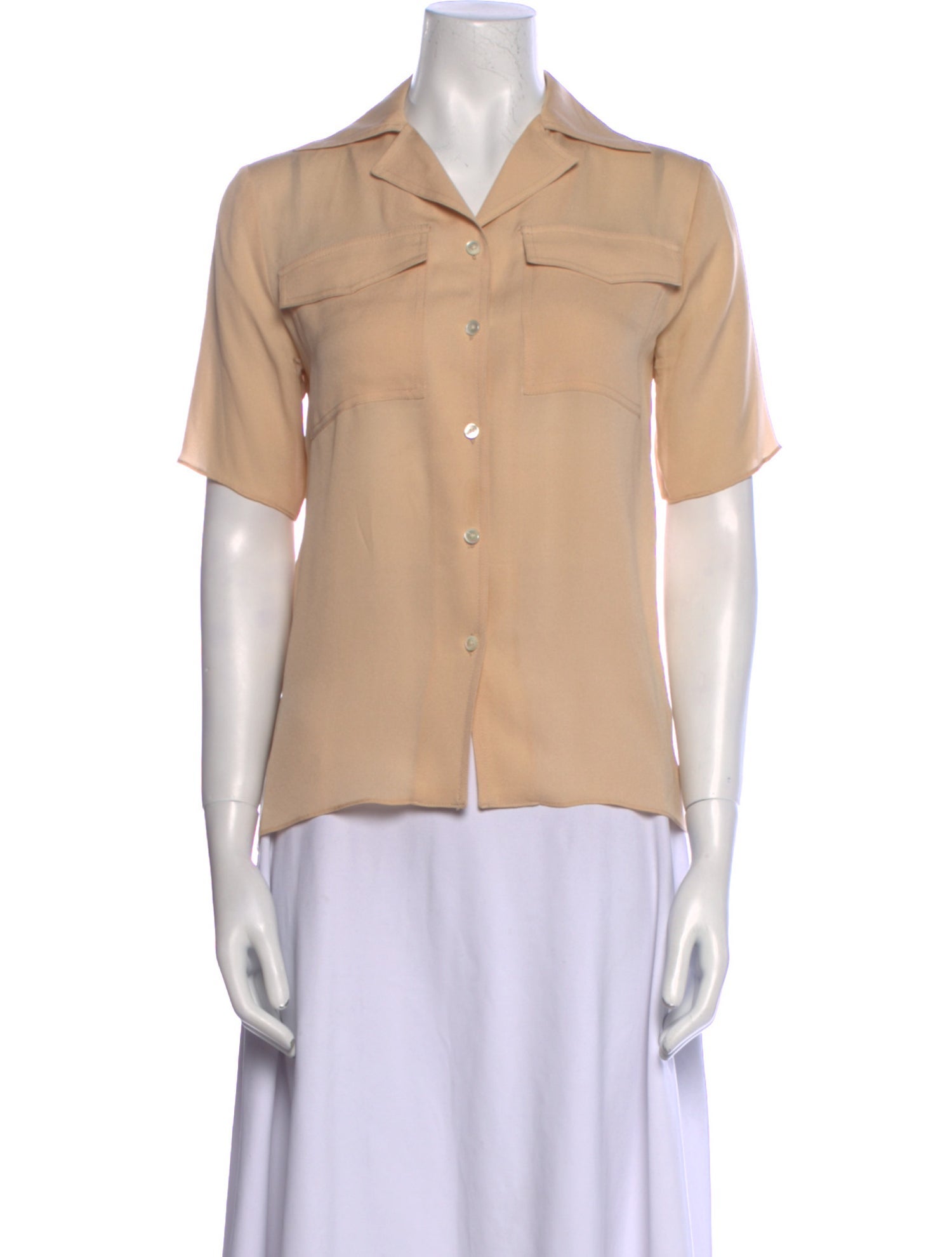 Derek Lam 10 Crosby Silk Short Sleeve Button-Up Top