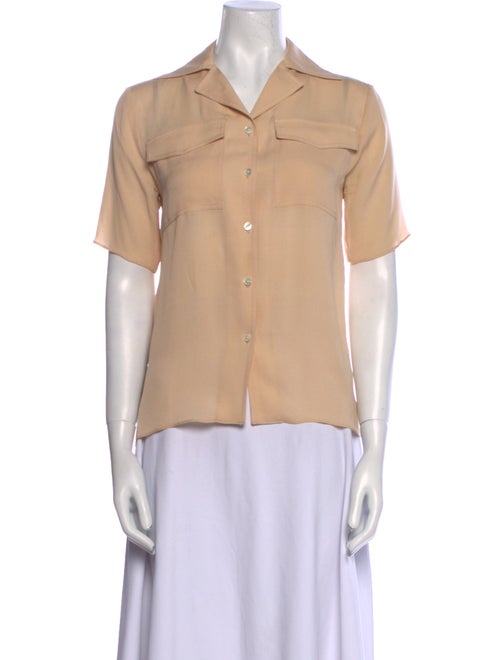 Derek Lam 10 Crosby Silk Short Sleeve Button-Up Top