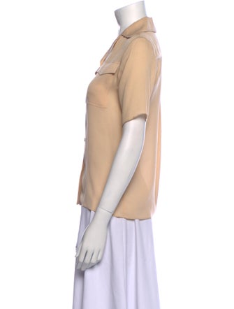 Derek Lam 10 Crosby Silk Short Sleeve Button-Up Top