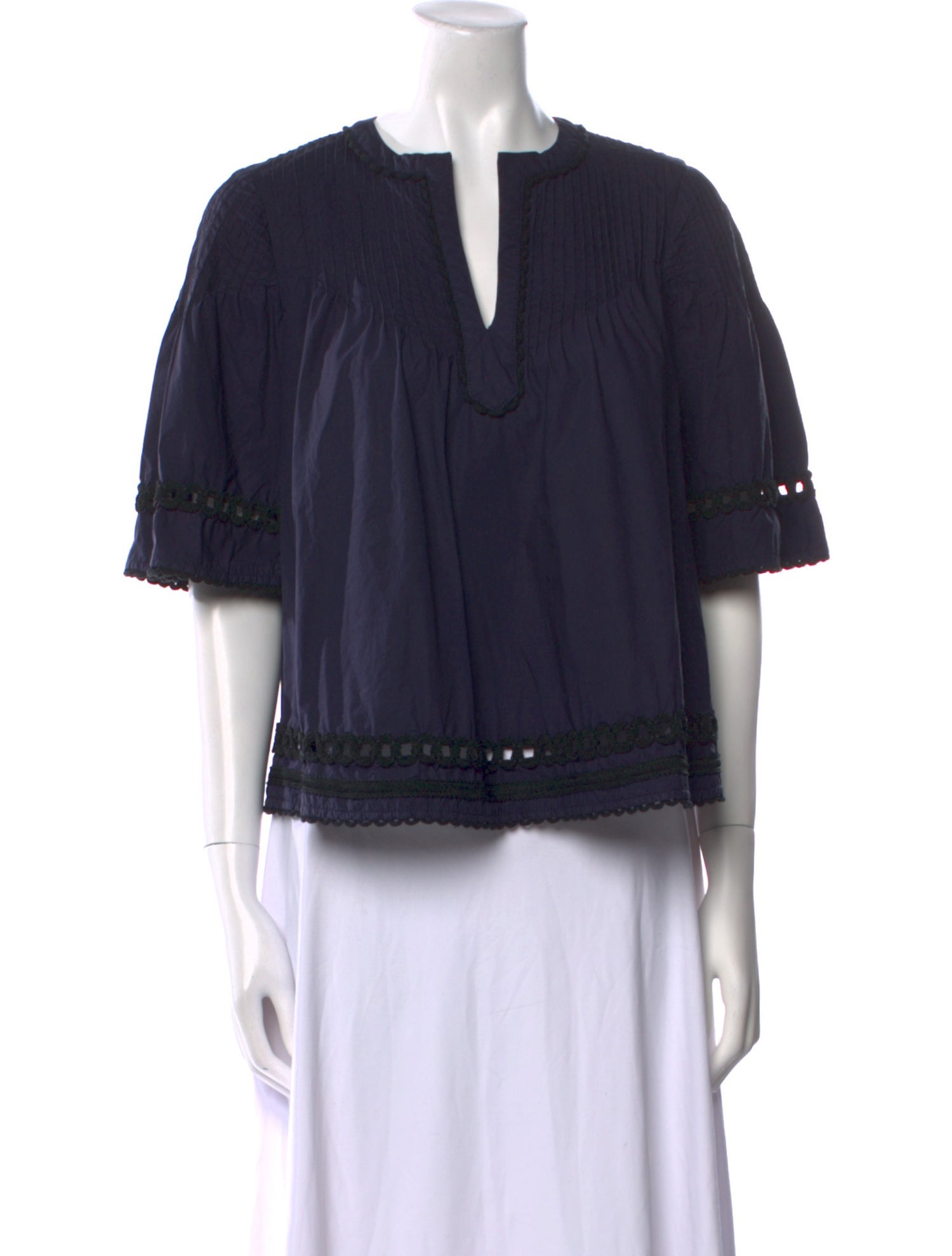 Derek Lam 10 Crosby V-Neck Short Sleeve Blouse