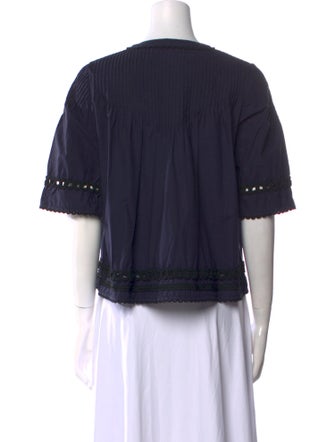 Derek Lam 10 Crosby V-Neck Short Sleeve Blouse