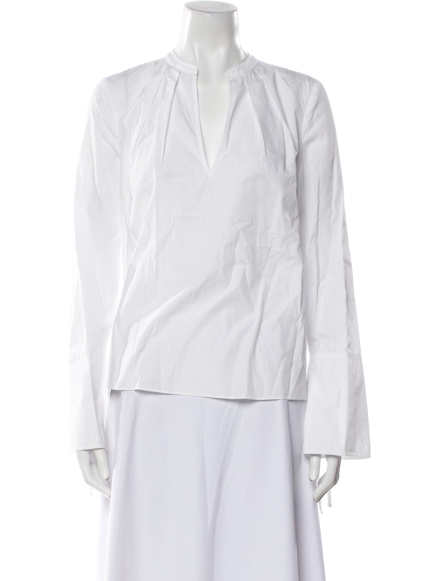 Derek Lam 10 Crosby V-Neck Long Sleeve Blouse