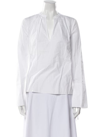 Derek Lam 10 Crosby V-Neck Long Sleeve Blouse