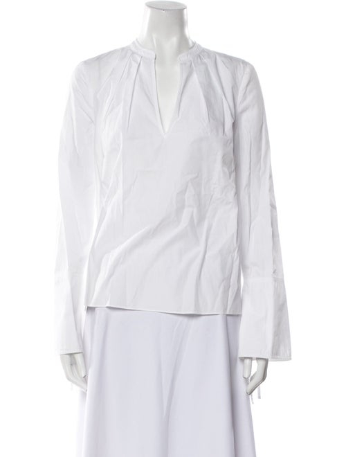 Derek Lam 10 Crosby V-Neck Long Sleeve Blouse