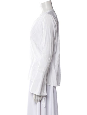 Derek Lam 10 Crosby V-Neck Long Sleeve Blouse