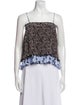 Derek Lam 10 Crosby Floral Print Square Neckline Crop Top