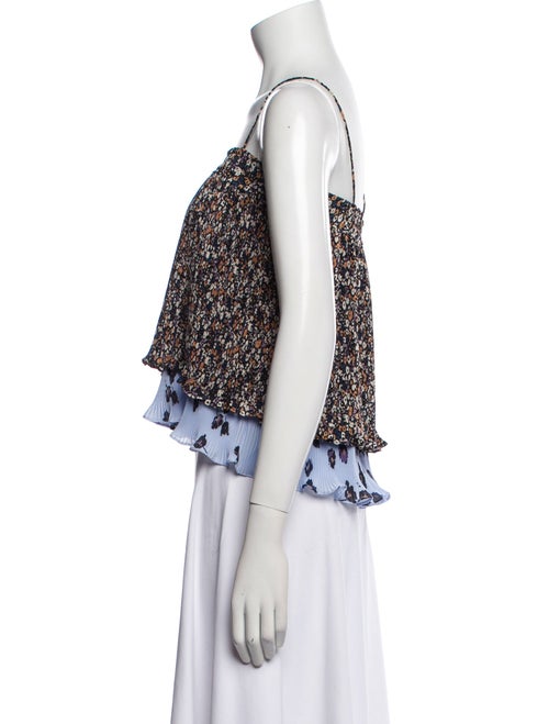 Derek Lam 10 Crosby Floral Print Square Neckline Crop Top