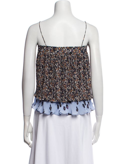Derek Lam 10 Crosby Floral Print Square Neckline Crop Top