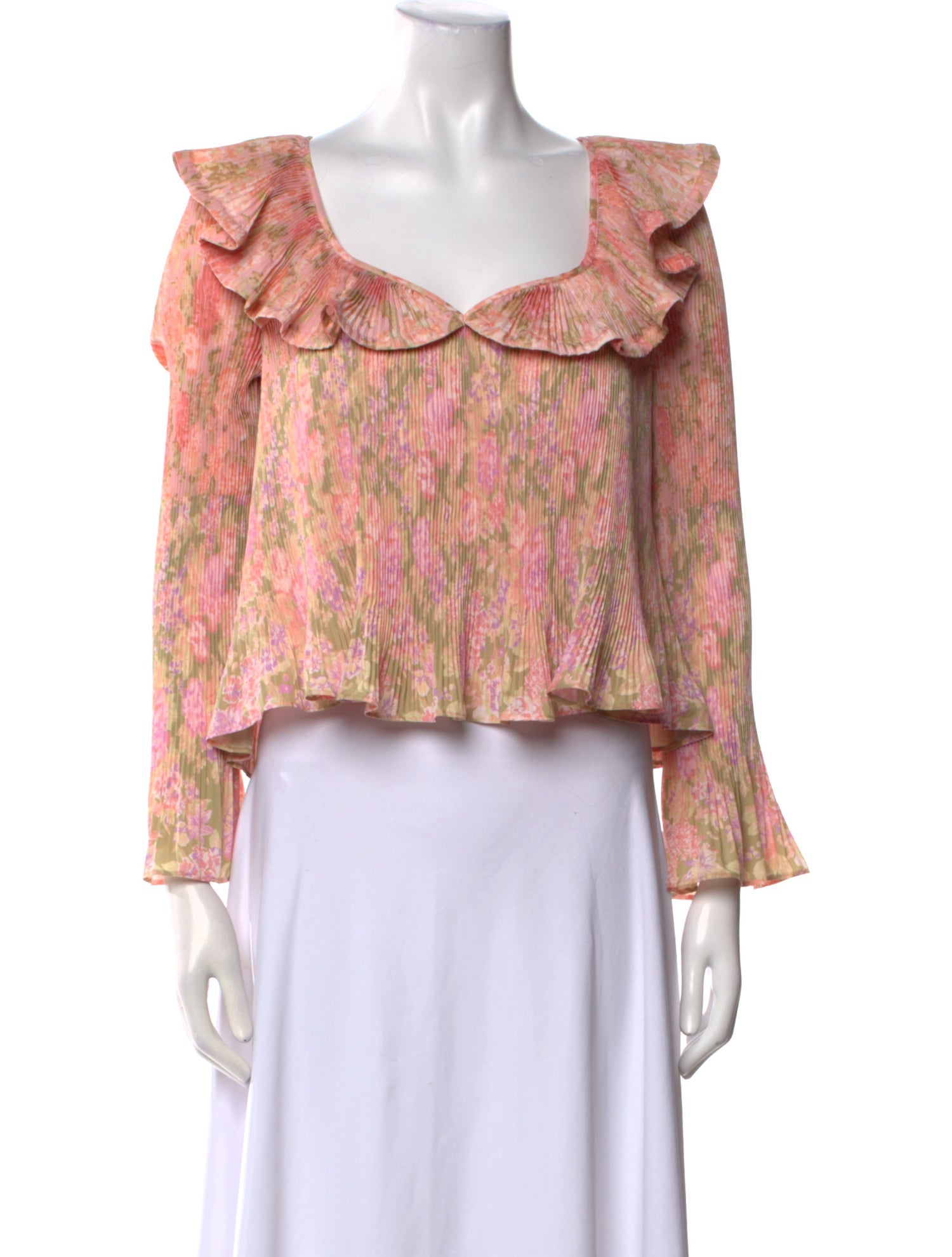 Derek Lam 10 Crosby Floral Print Square Neckline Blouse w/ Tags