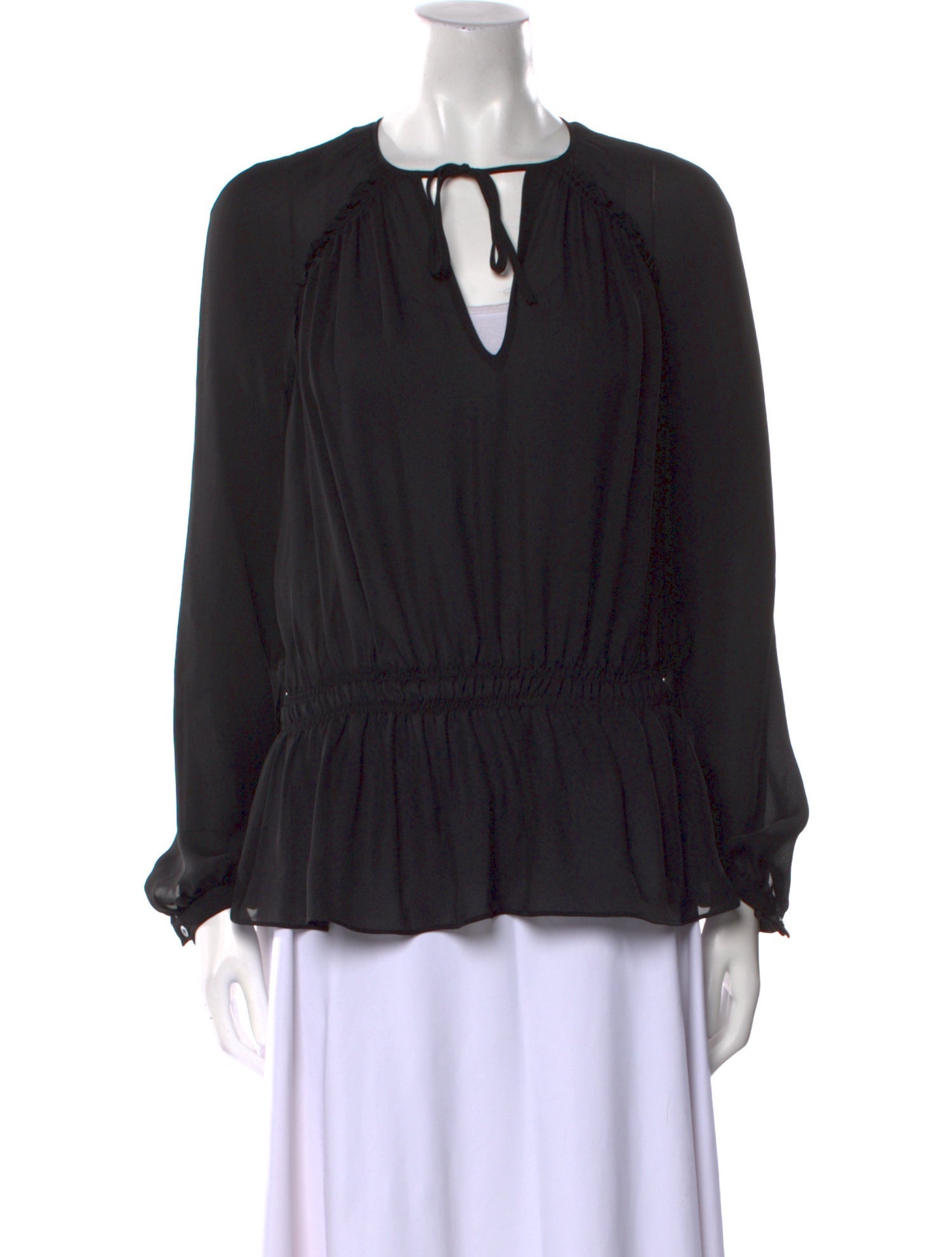 Derek Lam 10 Crosby Silk V-Neck Blouse