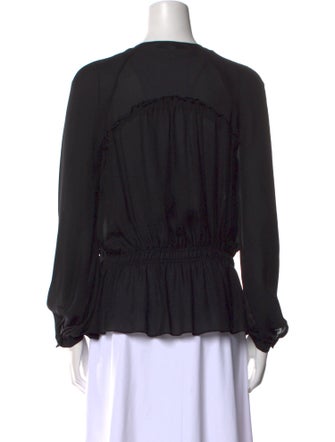 Derek Lam 10 Crosby Silk V-Neck Blouse