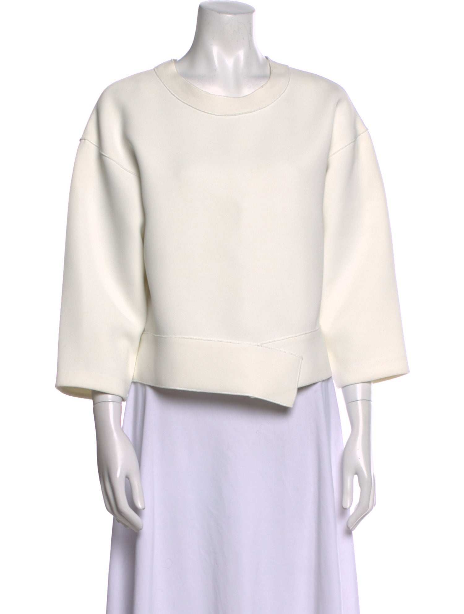 Derek Lam 10 Crosby Scoop Neck Three-Quarter Sleeve Sweatshirt