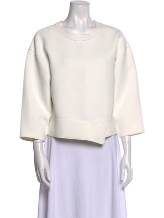 Derek Lam 10 Crosby Scoop Neck Three-Quarter Sleeve Sweatshirt