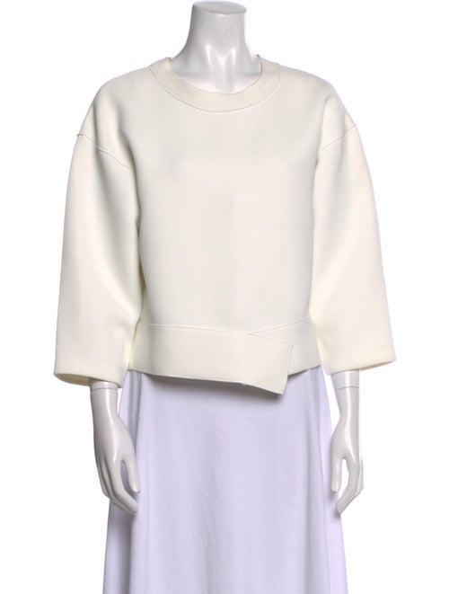 Derek Lam 10 Crosby Scoop Neck Three-Quarter Sleeve Sweatshirt