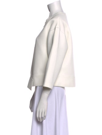 Derek Lam 10 Crosby Scoop Neck Three-Quarter Sleeve Sweatshirt