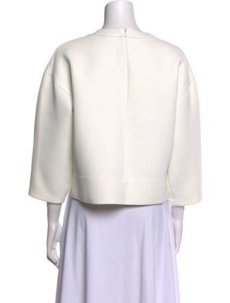 Derek Lam 10 Crosby Scoop Neck Three-Quarter Sleeve Sweatshirt