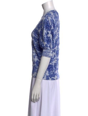 Derek Lam 10 Crosby Floral Print V-Neck Sweater