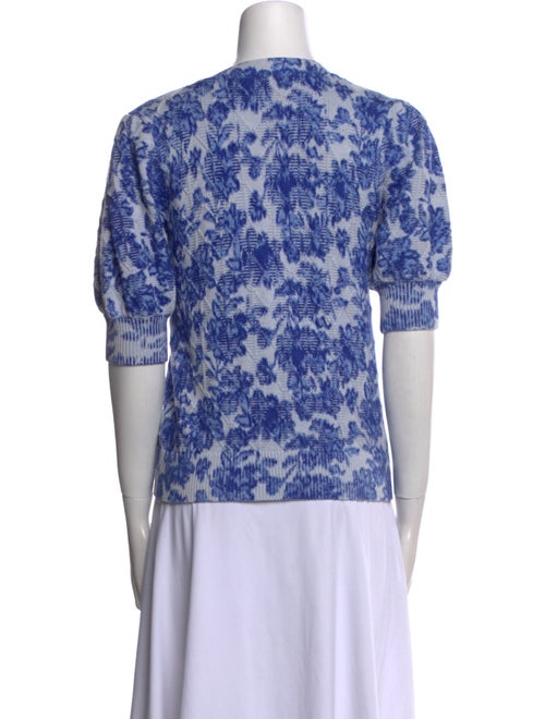 Derek Lam 10 Crosby Floral Print V-Neck Sweater