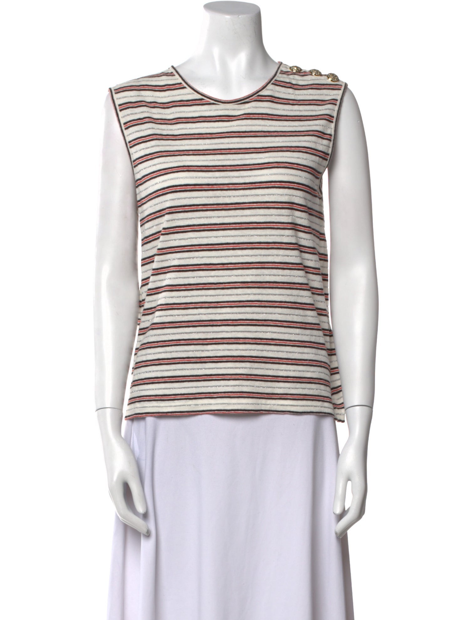 Derek Lam 10 Crosby Striped Scoop Neck Top