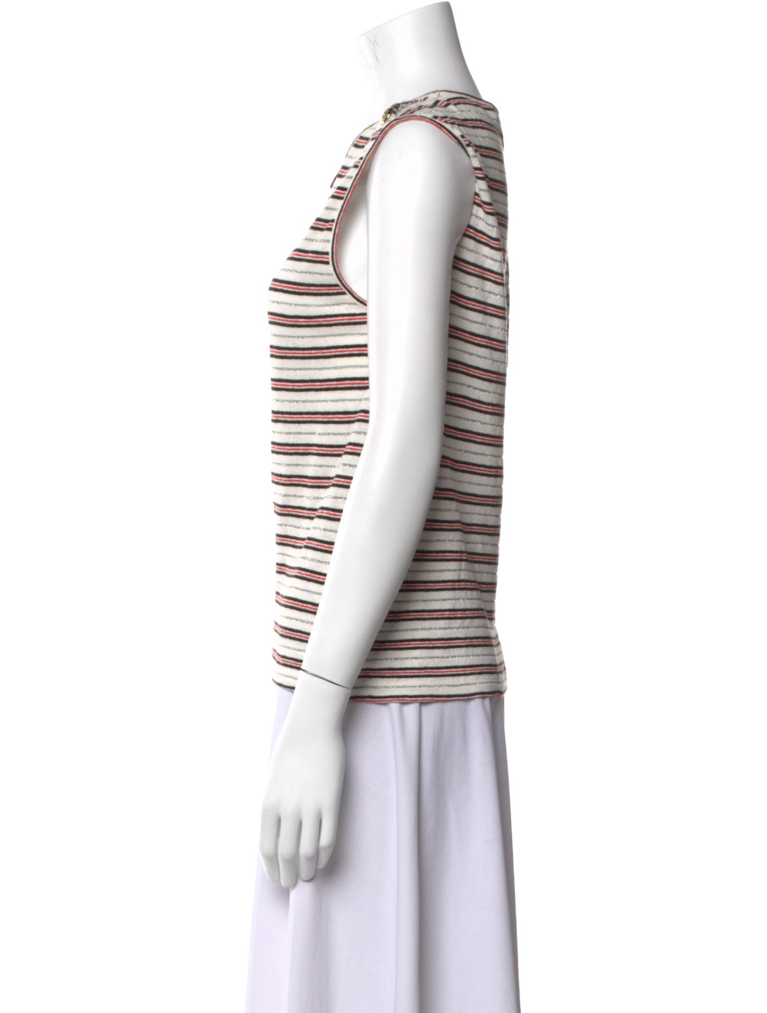Derek Lam 10 Crosby Striped Scoop Neck Top