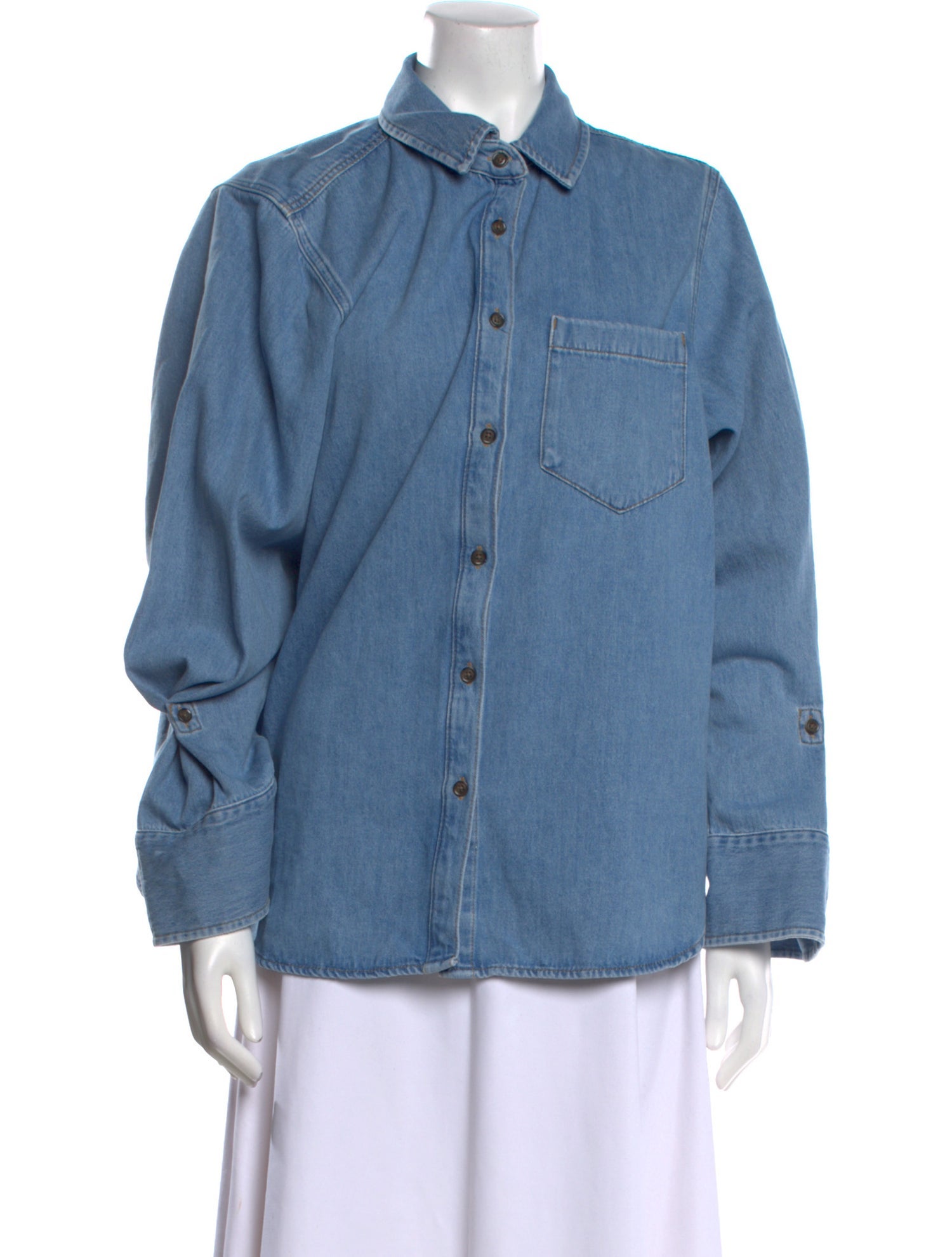 Derek Lam 10 Crosby Long Sleeve Button-Up Top