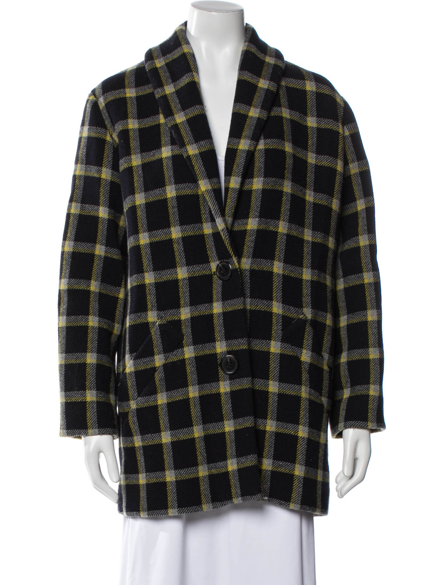 Derek Lam 10 Crosby Wool Plaid Print Blazer