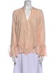Derek Lam 10 Crosby Silk Plaid Print Blouse