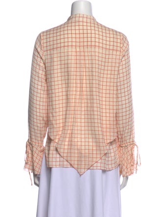 Derek Lam 10 Crosby Silk Plaid Print Blouse
